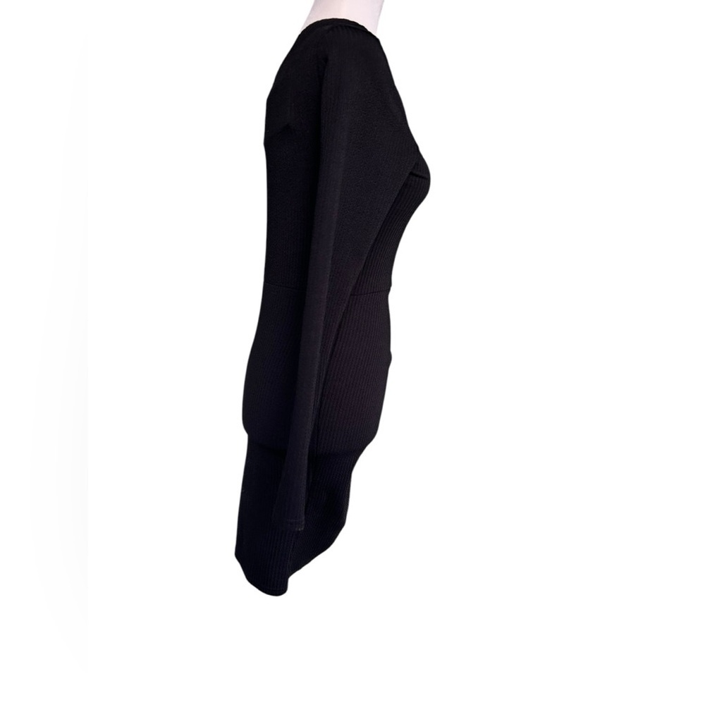 Pretty little thing BLACK ONE SHOULDER LONG SLEEVE BODYCON DRESS NWT Size 6 - Picture 9 of 13